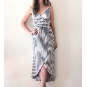ASOS seersucker cami wrap maxi dress